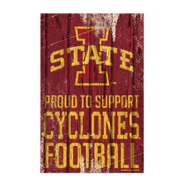 Iowa State Cyclones Sign 11X17 Wood Proud To Support Design