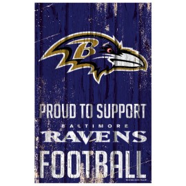 Baltimore Ravens Sign 11X17 Wood Proud To Support Design