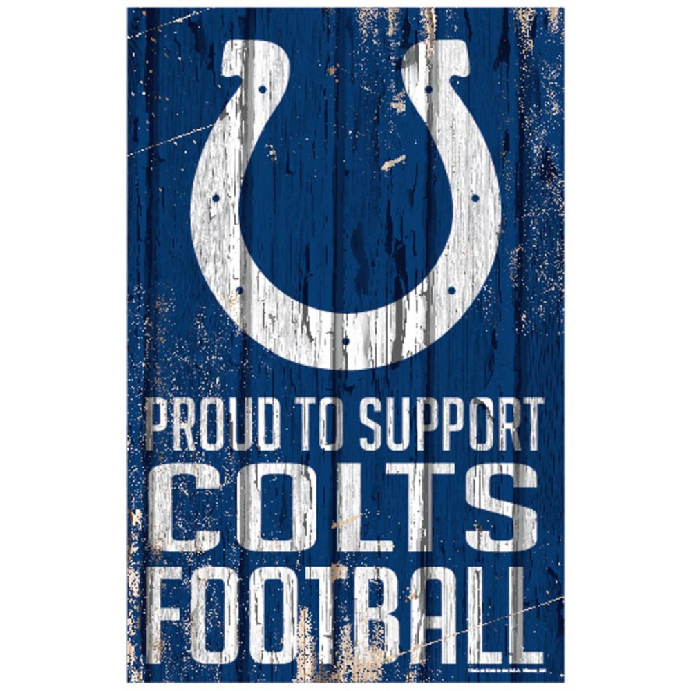 Indianapolis Colts Sign 11X17 Wood Proud To Support Design