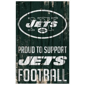 New York Jets Sign 11X17 Wood Proud To Support Design - Special Order