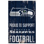 Seattle Seahawks Sign 11X17 Wood Proud To Support Design