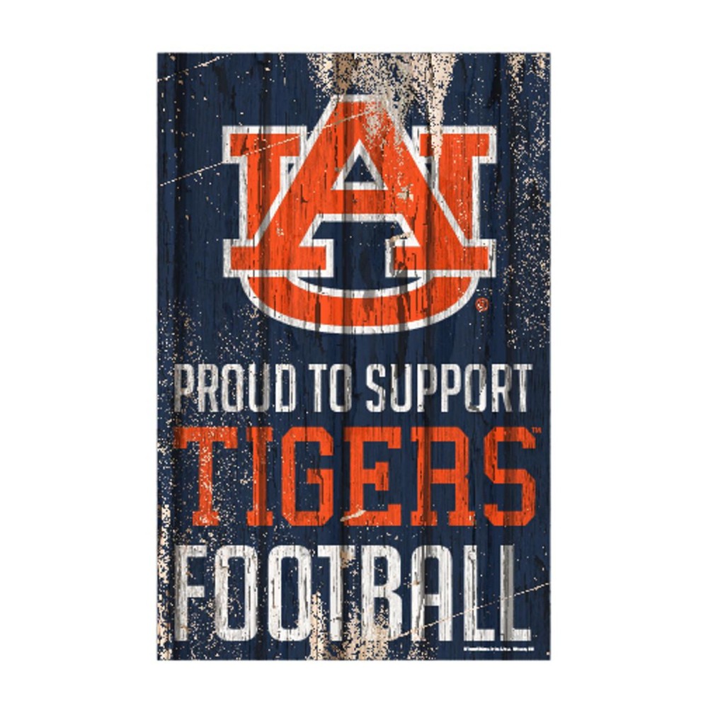 Auburn Tigers Sign 11X17 Wood Proud To Support Design