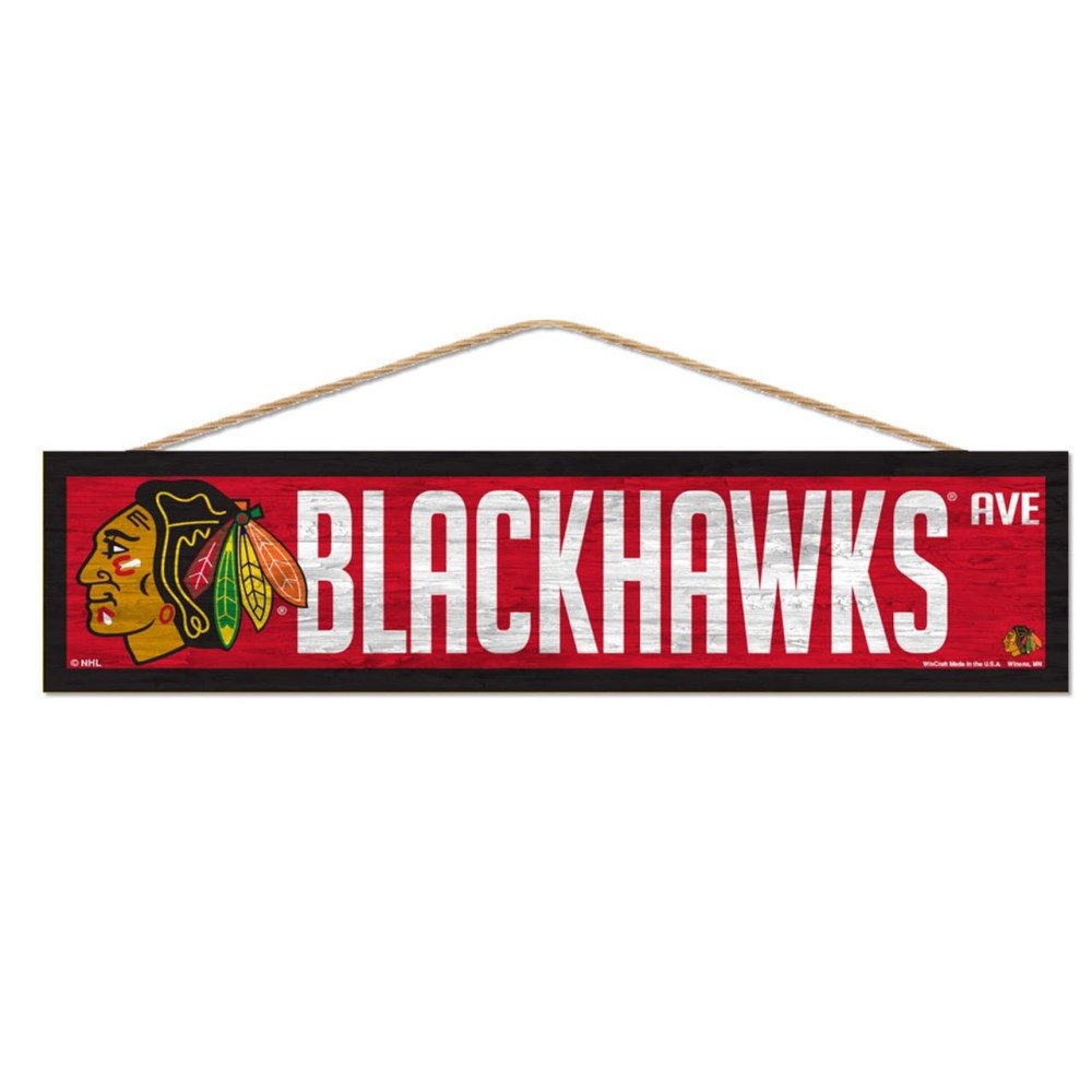 Chicago Blackhawks Sign 4X17 Wood Avenue Design - Special Order