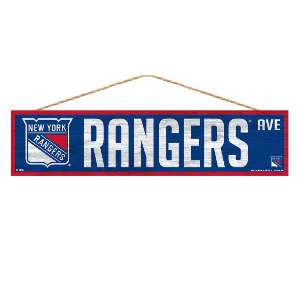 New York Rangers Sign 4X17 Wood Avenue Design