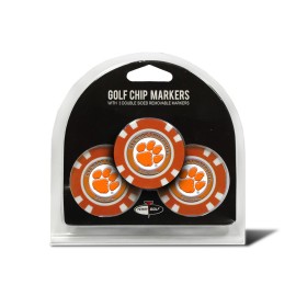 Clemson Tigers Golf Chip With Marker 3 Pack