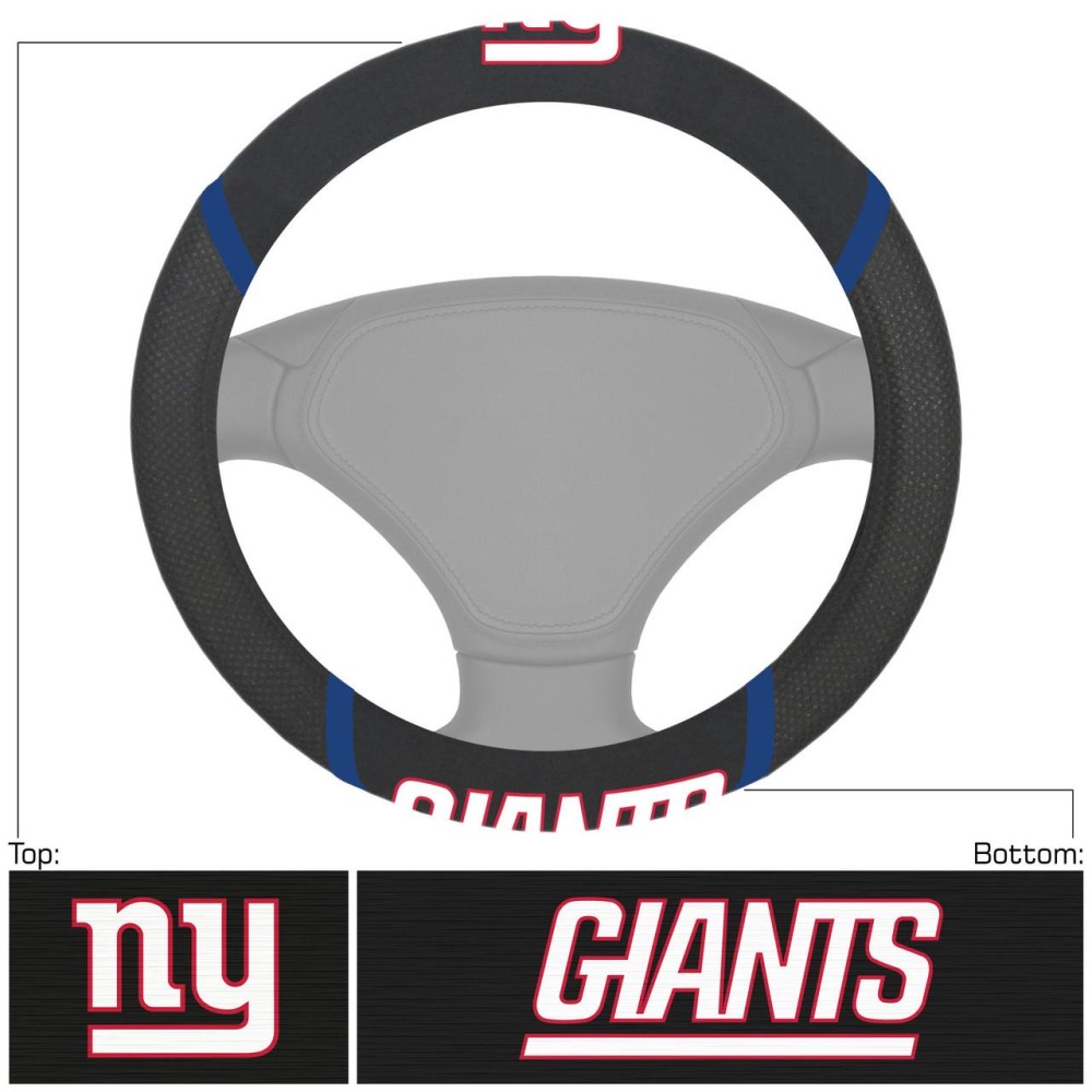 New York Giants Steering Wheel Cover Mesh/Stitched