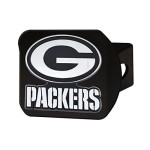 Green Bay Packers Hitch Cover Chrome Emblem On Black - Special Order
