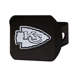 Kansas City Chiefs Hitch Cover Chrome Emblem On Black - Special Order