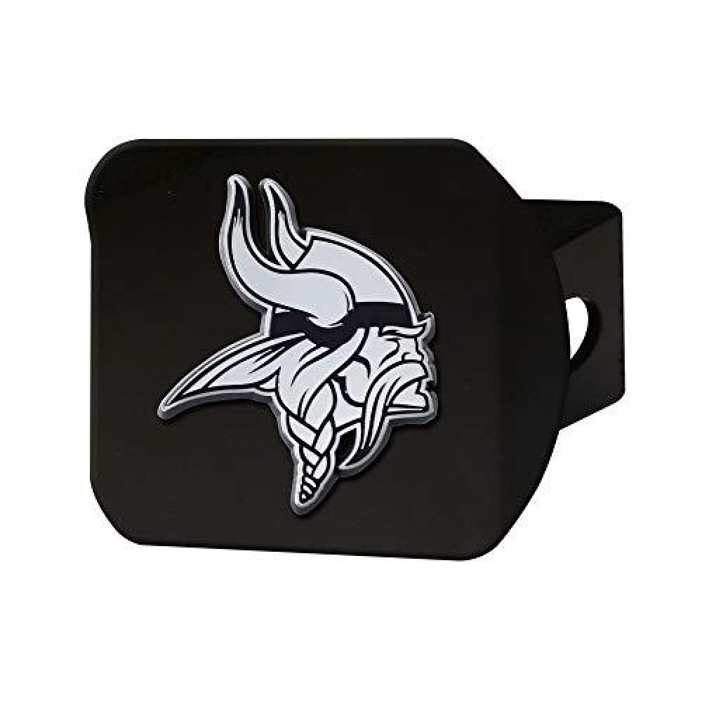 Minnesota Vikings Hitch Cover Chrome Emblem On Black - Special Order