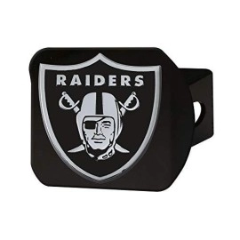 Las Vegas Raiders Hitch Cover Chrome Emblem On Black - Special Order