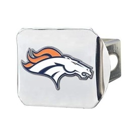 Denver Broncos Hitch Cover Color Emblem On Chrome