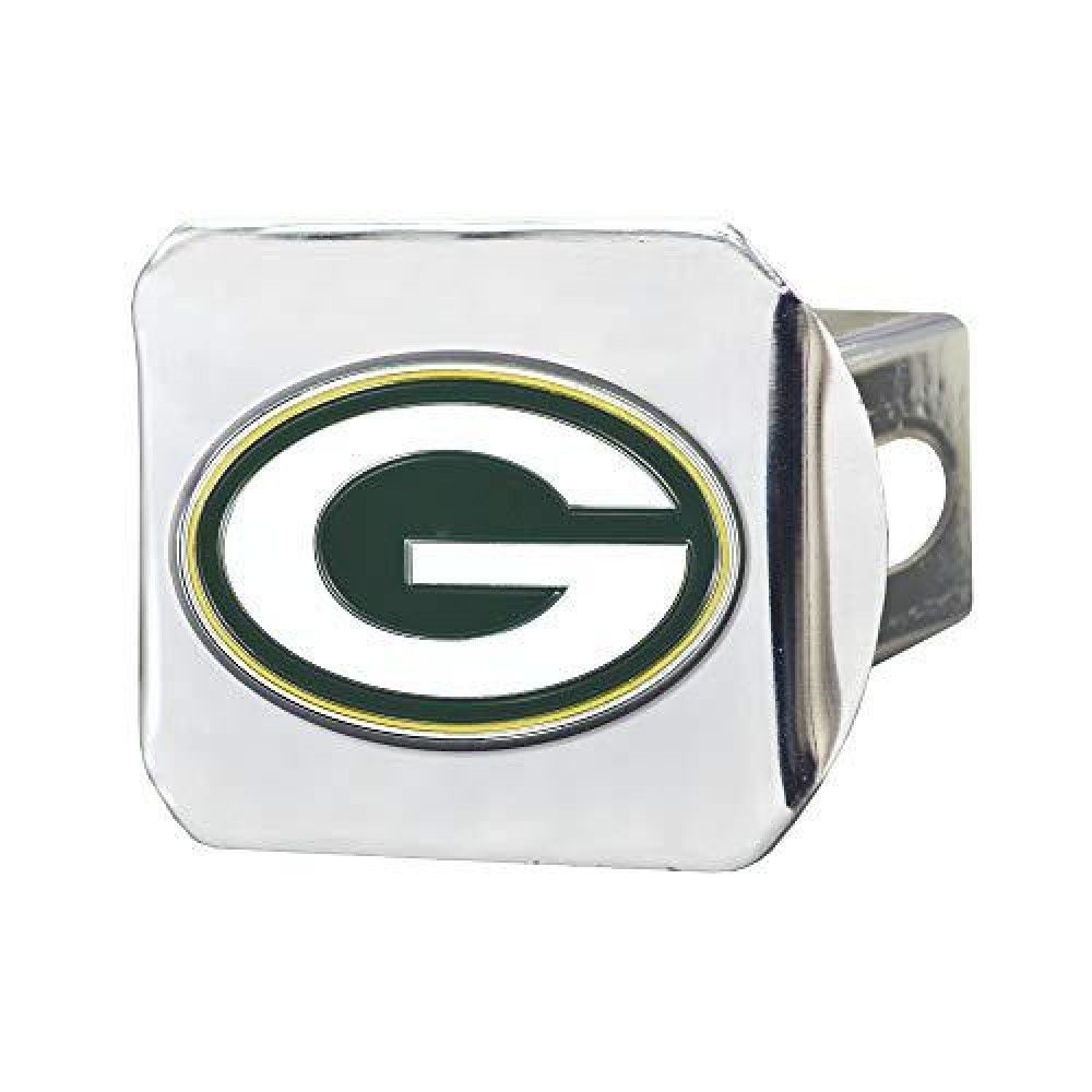 Green Bay Packers Hitch Cover Color Emblem On Chrome