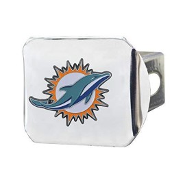 Miami Dolphins Hitch Cover Color Emblem On Chrome
