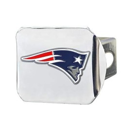 New England Patriots Hitch Cover Color Emblem On Chrome
