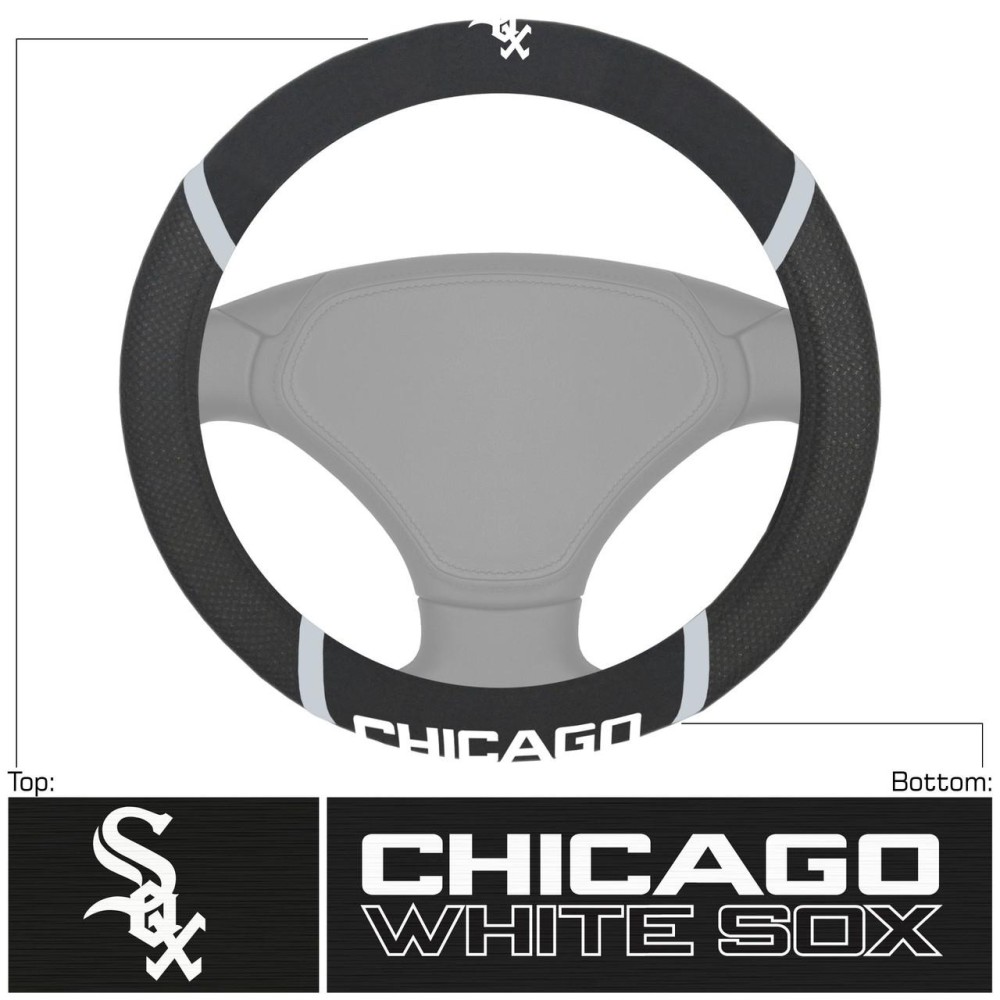 Chicago White Sox Steering Wheel Cover Mesh/Stitched