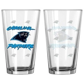Carolina Panthers Satin Etch Pint Glass Set