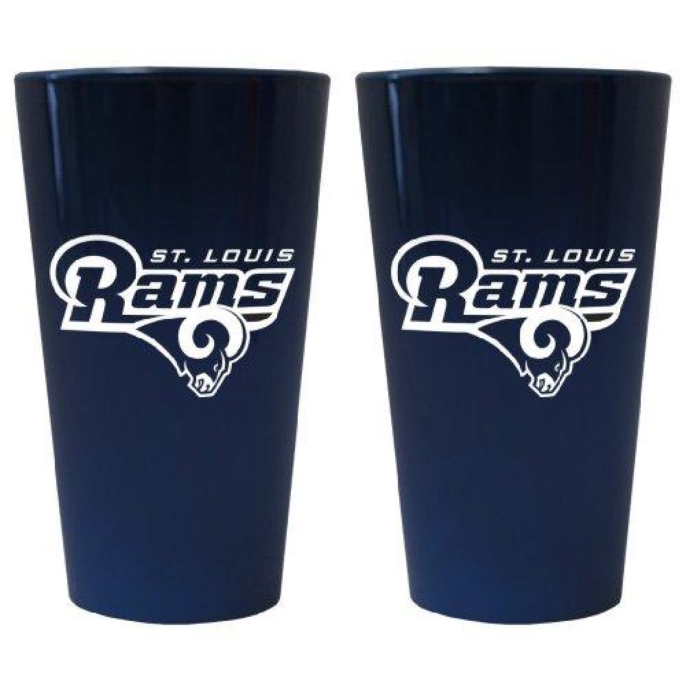 St. Louis Rams Glass Pint Lusterware Style Set Of 2