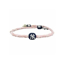 New York Yankees Necklace Frozen Rope Baseball Leather Pink Co