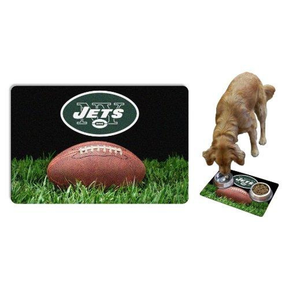 New York Jets Pet Bowl Mat Classic Football Size Large Co