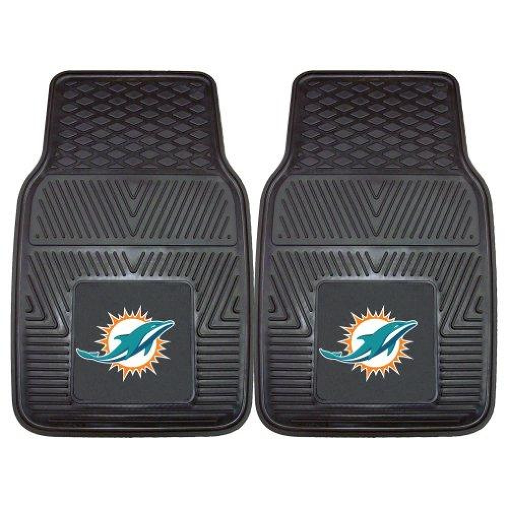 Miami Dolphins Car Mats Heavy Duty 2 Piece Vinyl