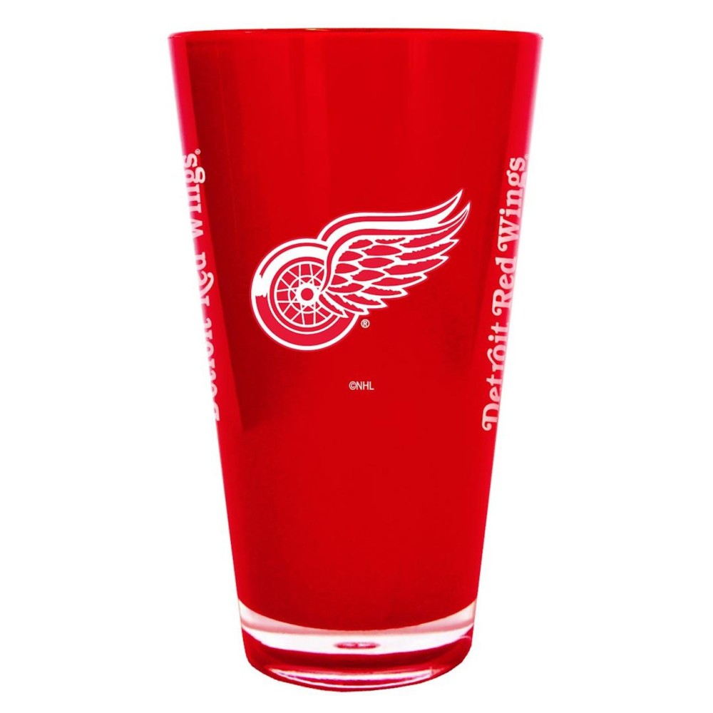 Detroit Red Wings Glass 20Oz Pint Plastic Insulated Co