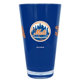 New York Mets Glass 20Oz Pint Plastic Insulated Co