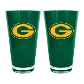 Green Bay Packers Glass 20Oz Pint Plastic Insulated Co