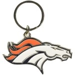 Denver Broncos Chrome Logo Cut Keychain