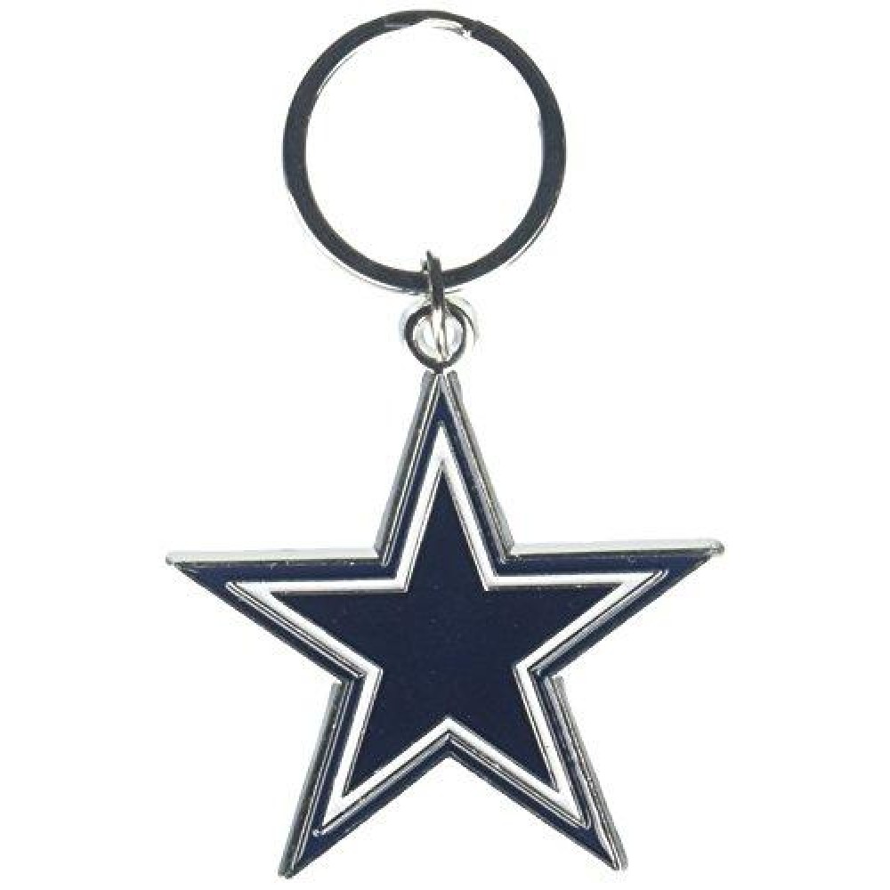 Dallas Cowboys Chrome Logo Cut Keychain