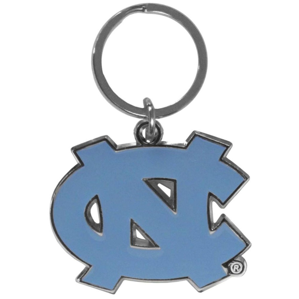 North Carolina Tar Heels Chrome Logo Cut Keychain