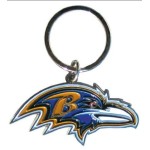 Baltimore Ravens Chrome Logo Cut Keychain
