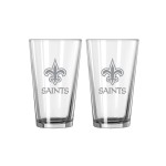 New Orleans Saints Glass Pint Frost Design 2 Piece Set