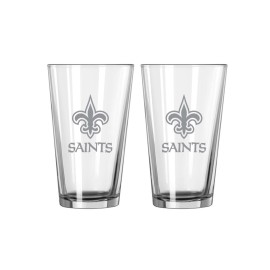 New Orleans Saints Glass Pint Frost Design 2 Piece Set