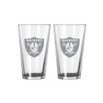 Las Vegas Raiders Glass Pint Frost Design 2 Piece Set