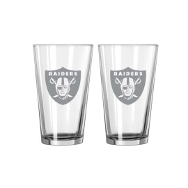 Las Vegas Raiders Glass Pint Frost Design 2 Piece Set