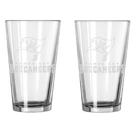 Tampa Bay Buccaneers Glass Pint Frost Design 2 Piece Set