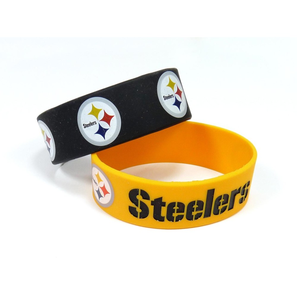 Pittsburgh Steelers Bracelets 2 Pack Wide