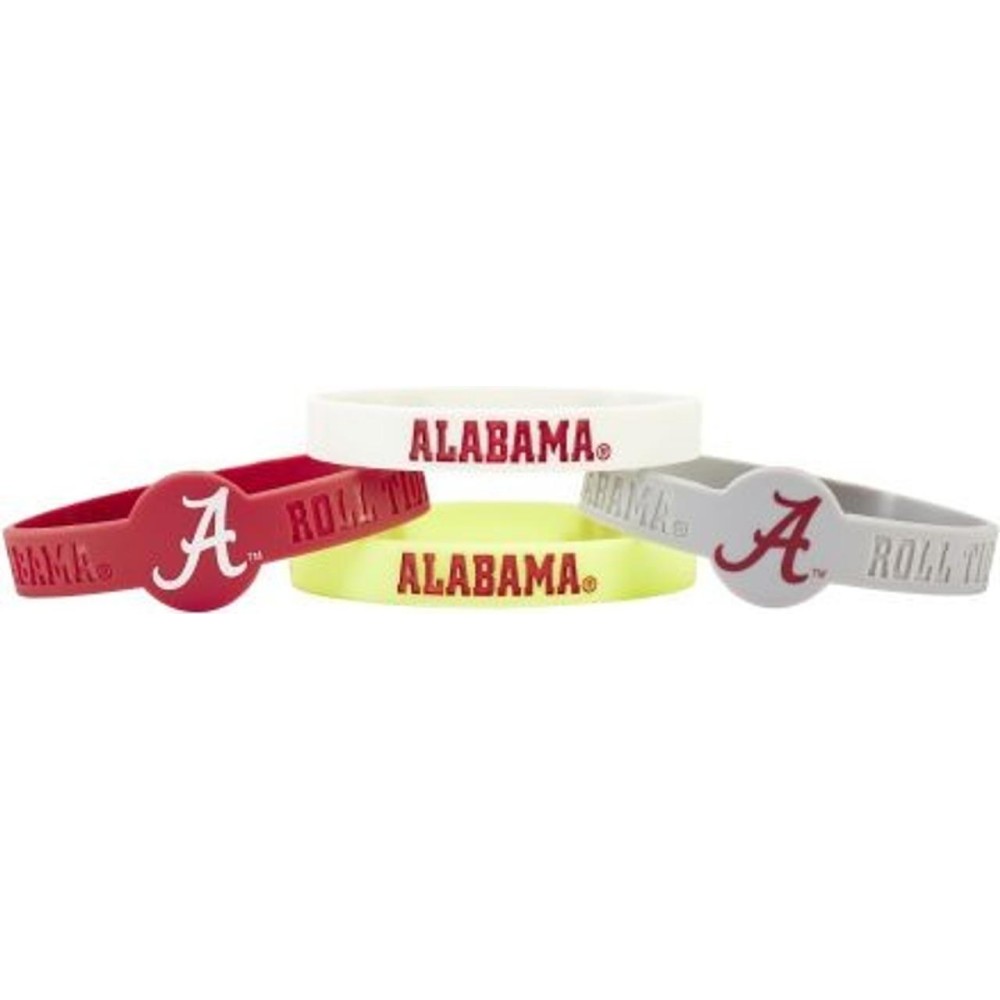 Alabama Crimson Tide Bracelets 4 Pack Silicone - Special Order