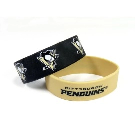 Pittsburgh Penguins Bracelets 2 Pack Wide - Special Order