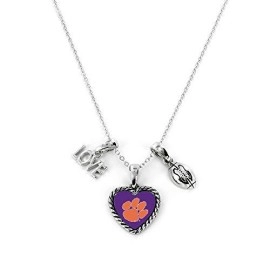 Clemson Tigers Necklace Charmed Sport Love Football - Special Order