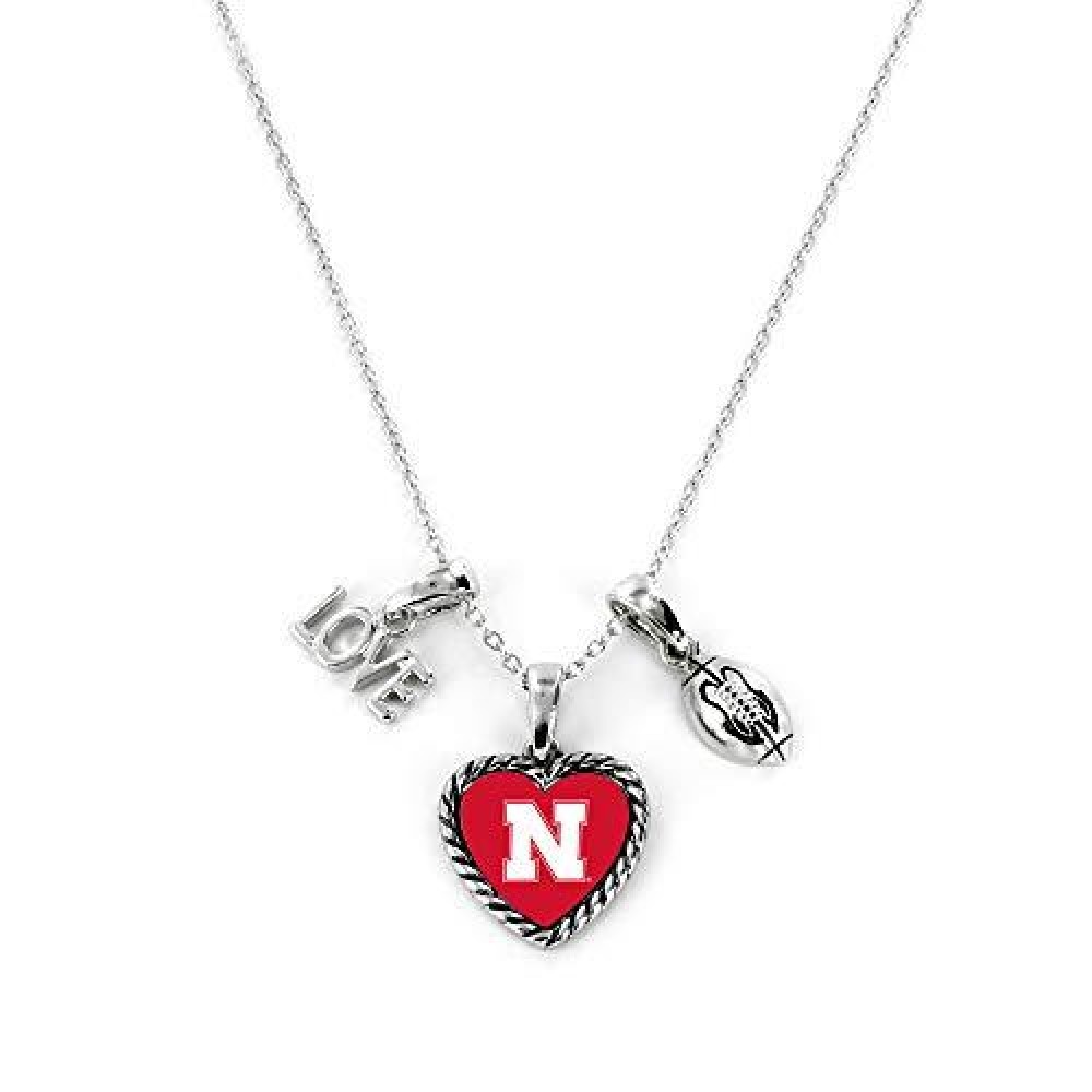 Nebraska Cornhuskers Necklace Charmed Sport Love Football