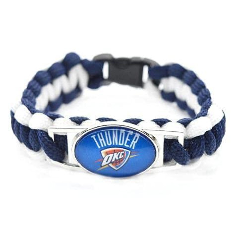 Oklahoma City Thunder Bracelet Braided Blue And White - Special Order
