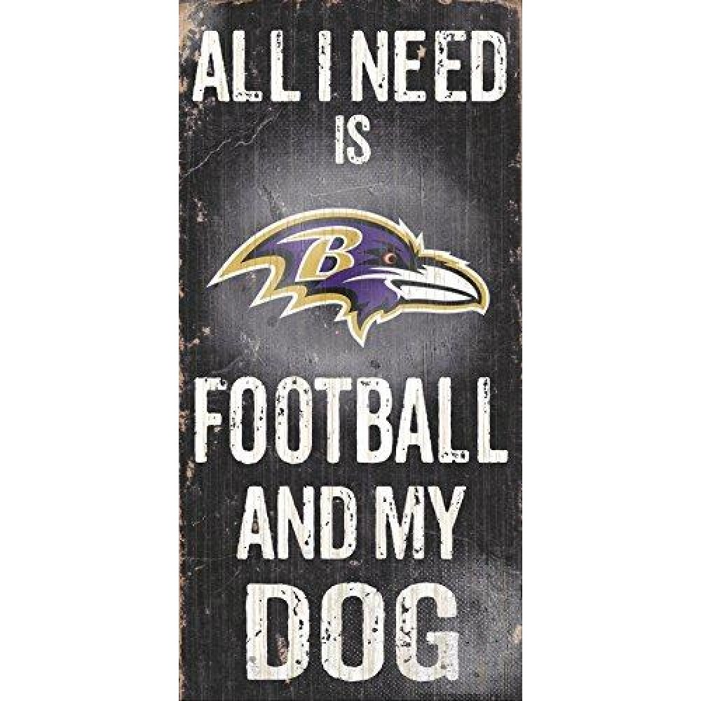 Baltimore Ravens Wood Sign - Football And Dog 6