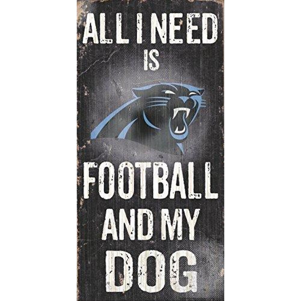 Carolina Panthers Wood Sign - Football And Dog 6