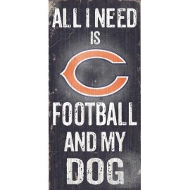 Chicago Bears Wood Sign - Football And Dog 6