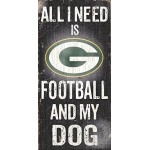 Green Bay Packers Wood Sign - Football And Dog 6