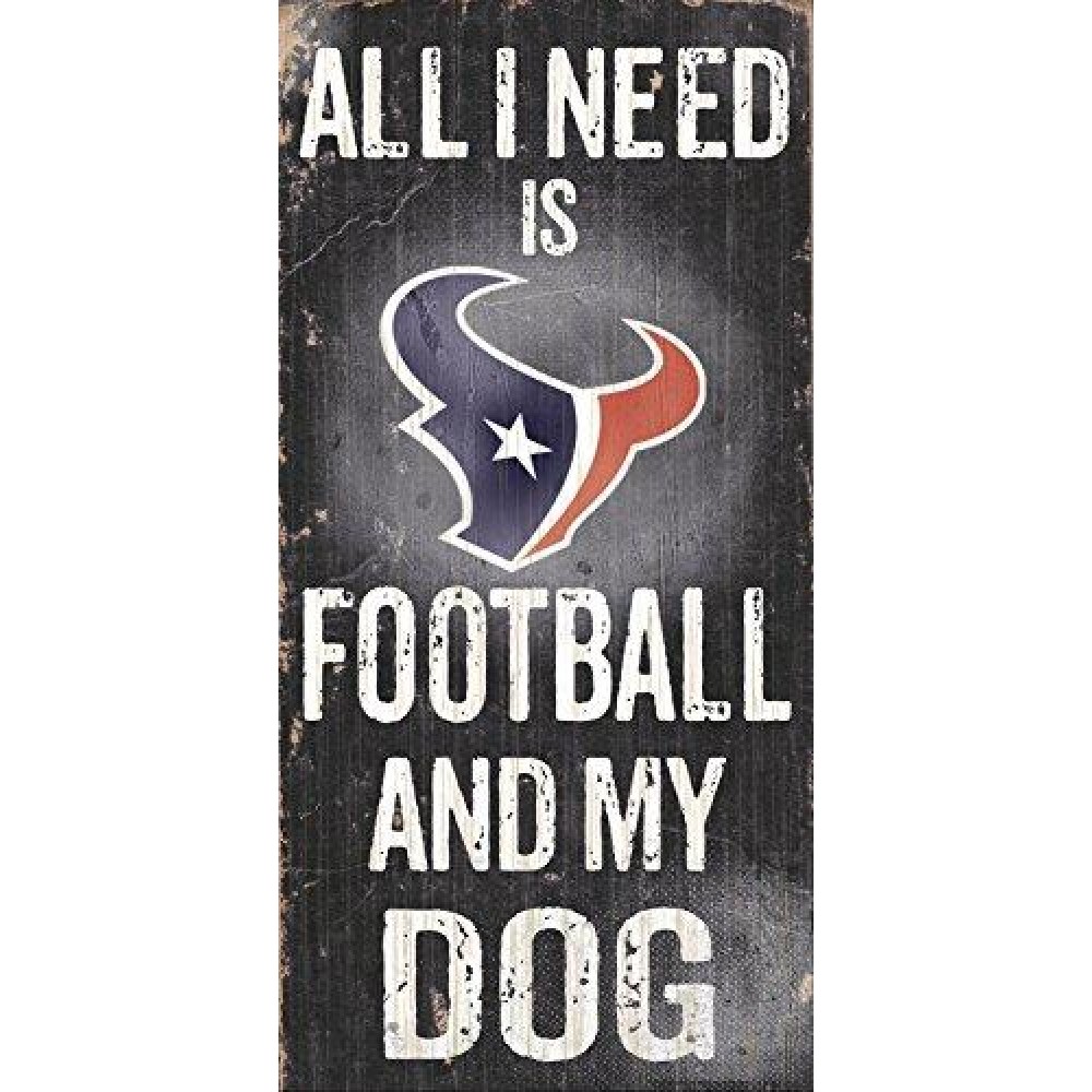Houston Texans Wood Sign - Football And Dog 6