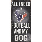 Houston Texans Wood Sign - Football And Dog 6