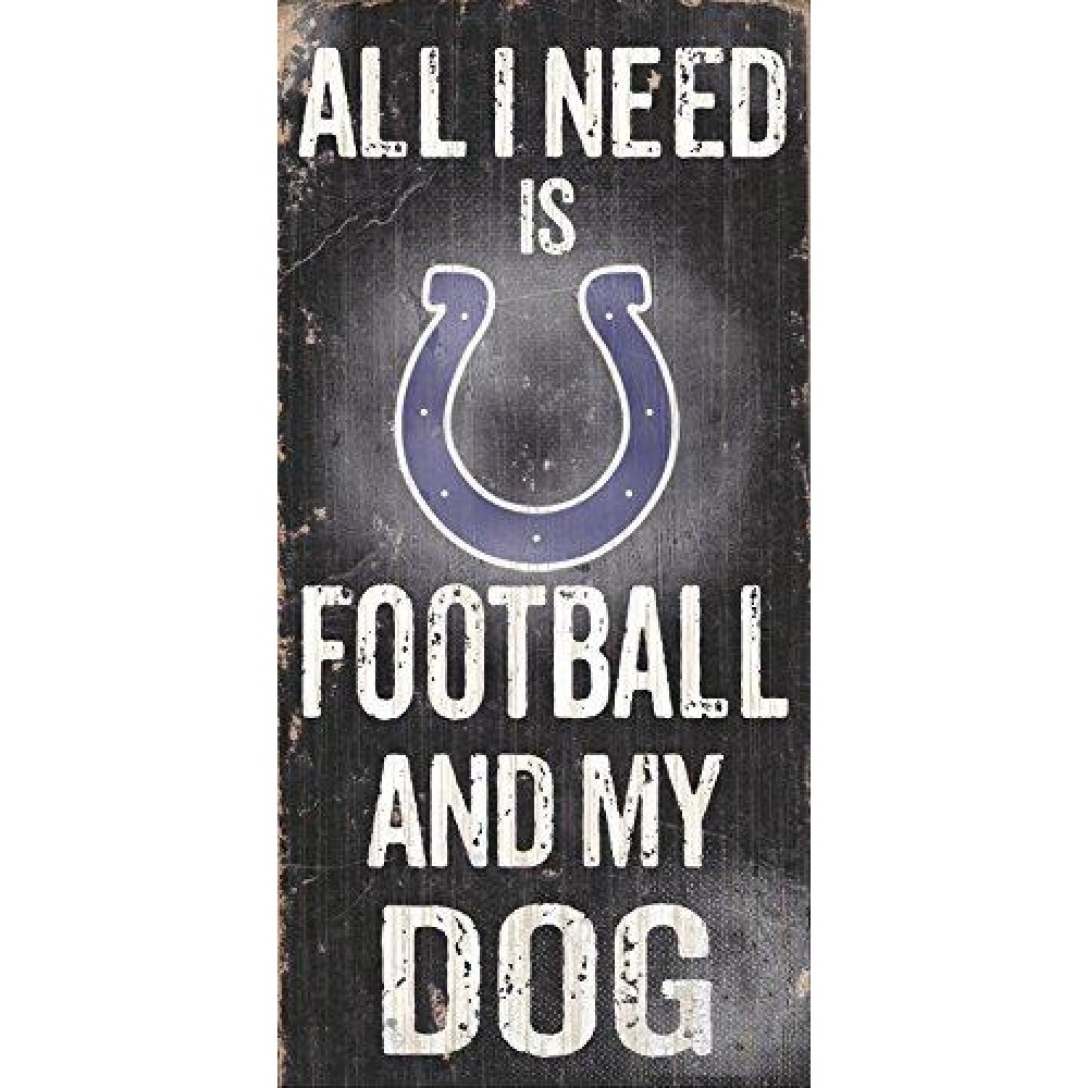 Indianapolis Colts Wood Sign - Football And Dog 6