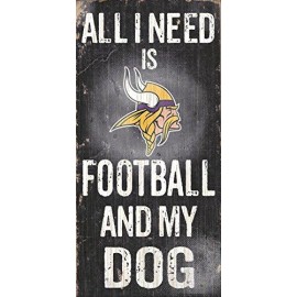 Minnesota Vikings Wood Sign - Football And Dog 6